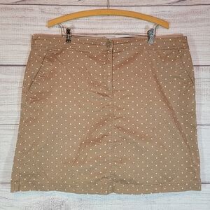 KAREN Scott Short Polkadot Tan and White Skort